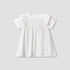 Giggles Printed A-line Dress with Pintuck and Ruffle Detail - White / 12-18 mths