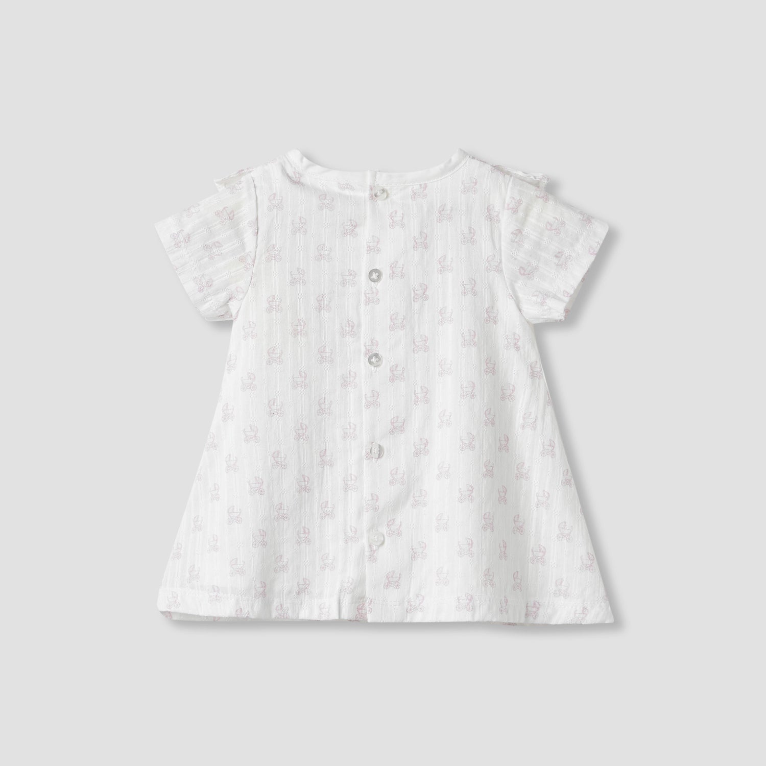 Giggles Printed A-line Dress with Pintuck and Ruffle Detail