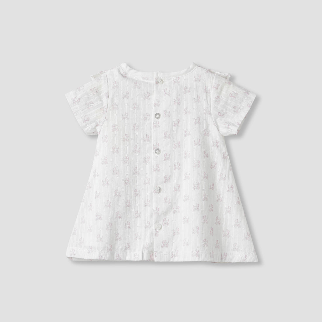 Giggles Printed A-line Dress with Pintuck and Ruffle Detail