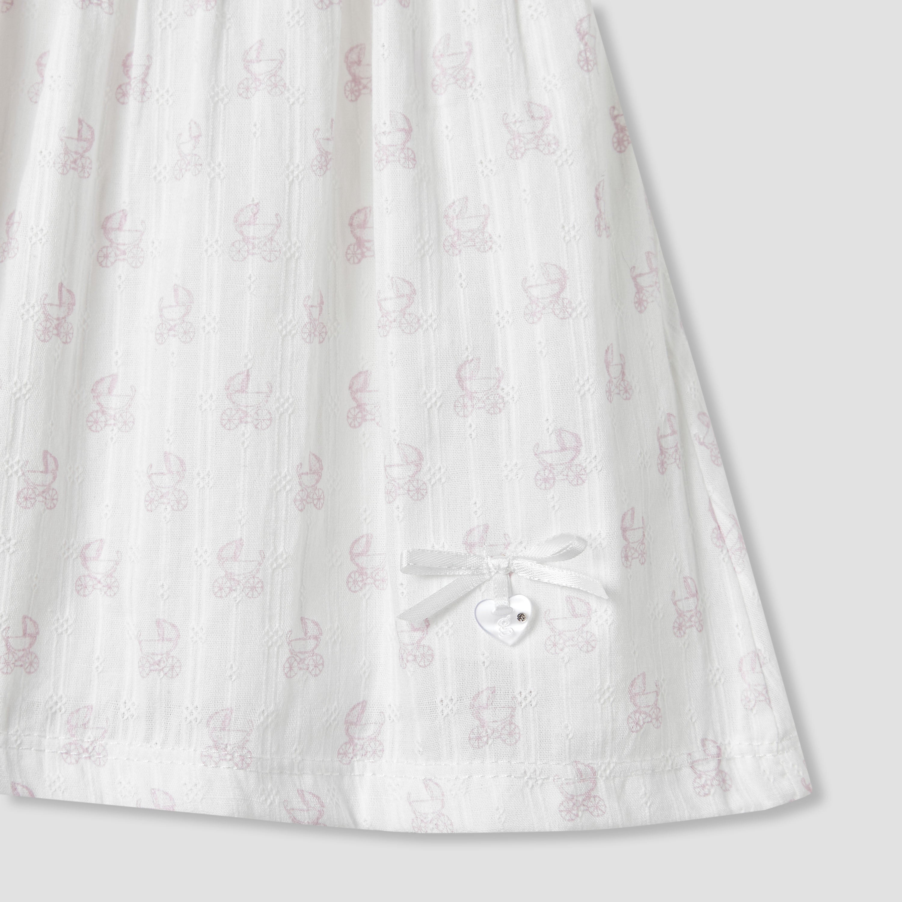 Giggles Printed A-line Dress with Pintuck and Ruffle Detail