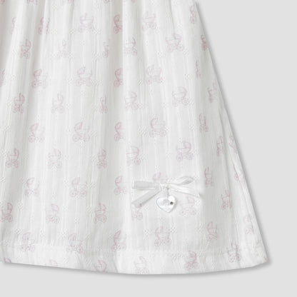 Giggles Printed A-line Dress with Pintuck and Ruffle Detail