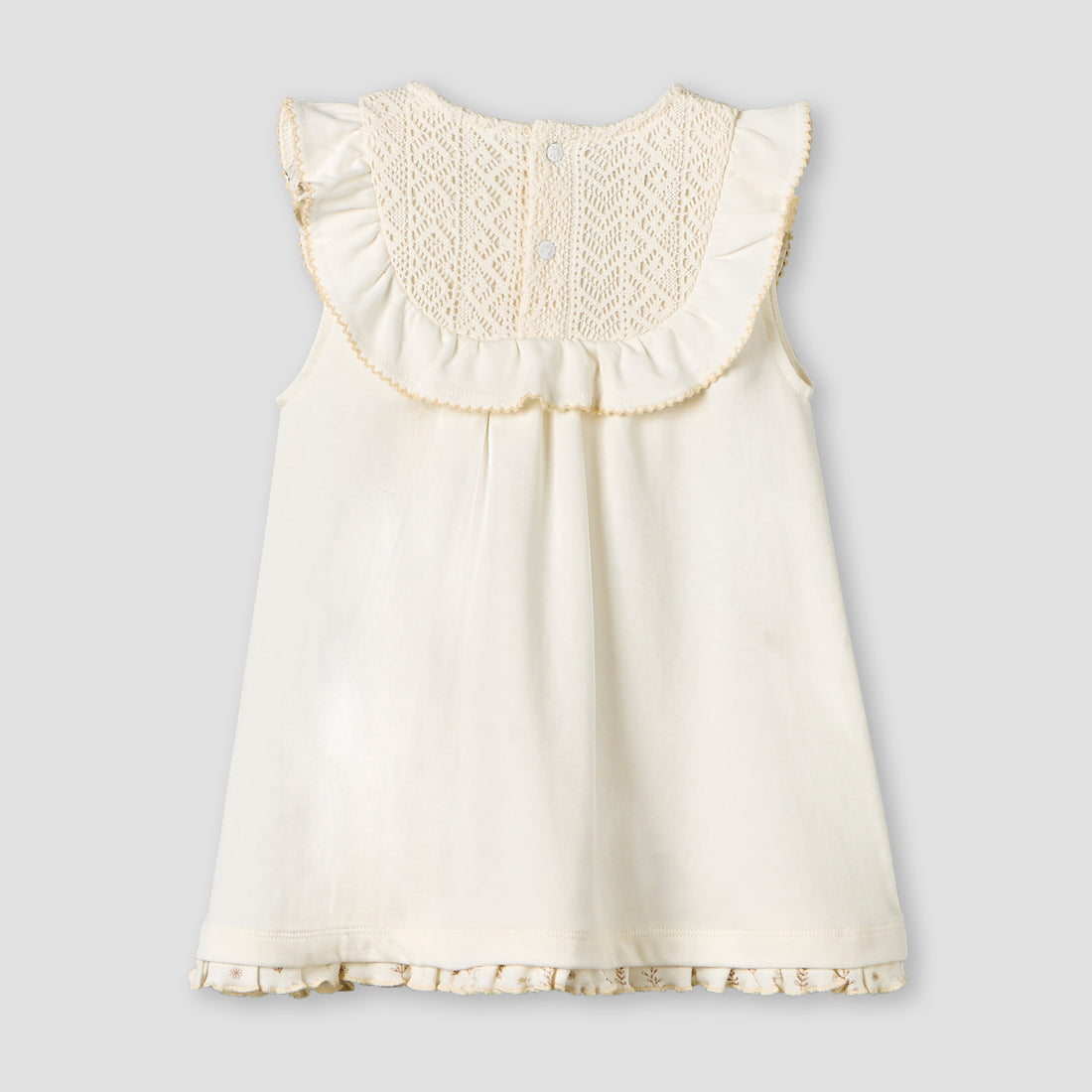 Giggles Round Neck Sleeveless A-line Dress with Embroidered Design