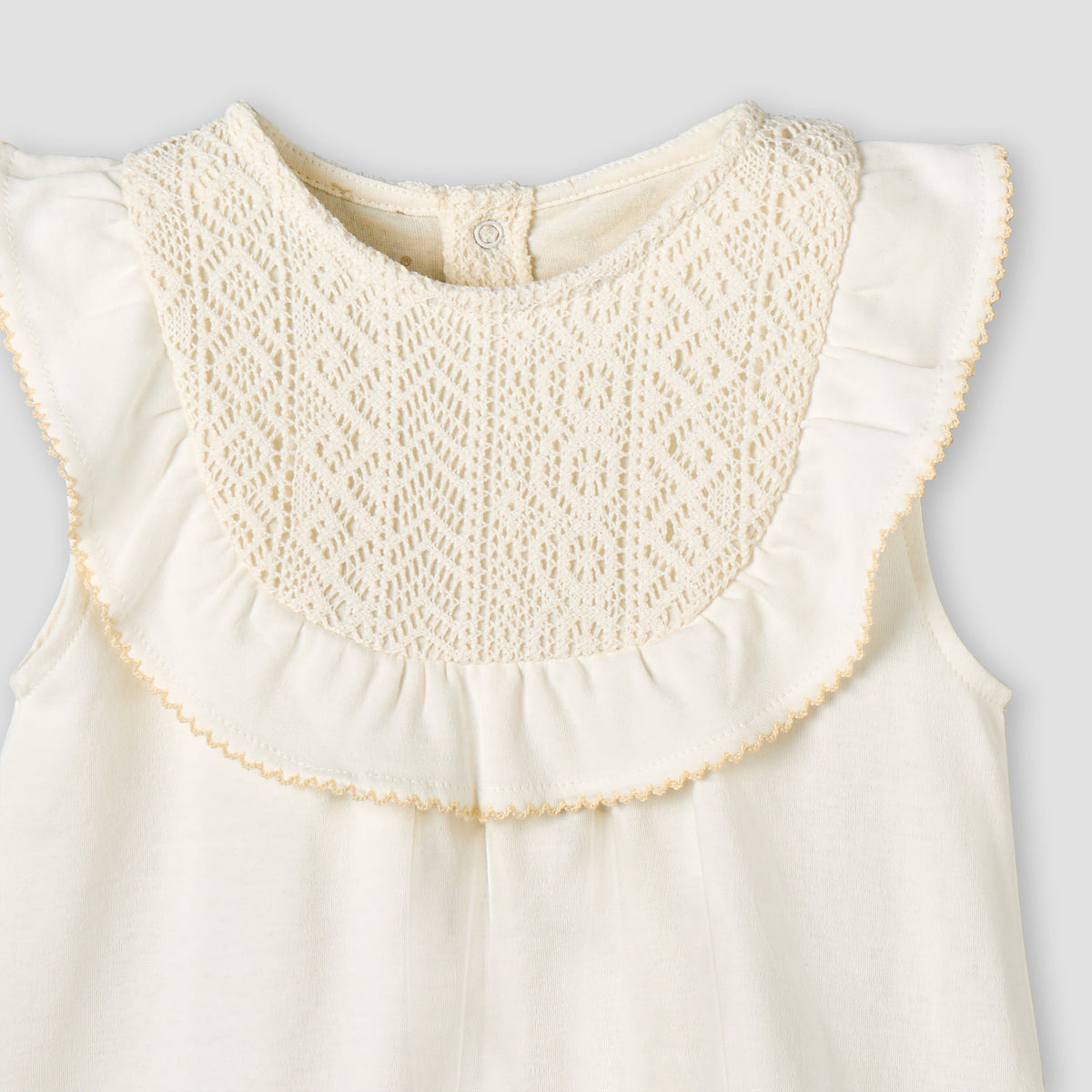 Giggles Round Neck Sleeveless A-line Dress with Embroidered Design