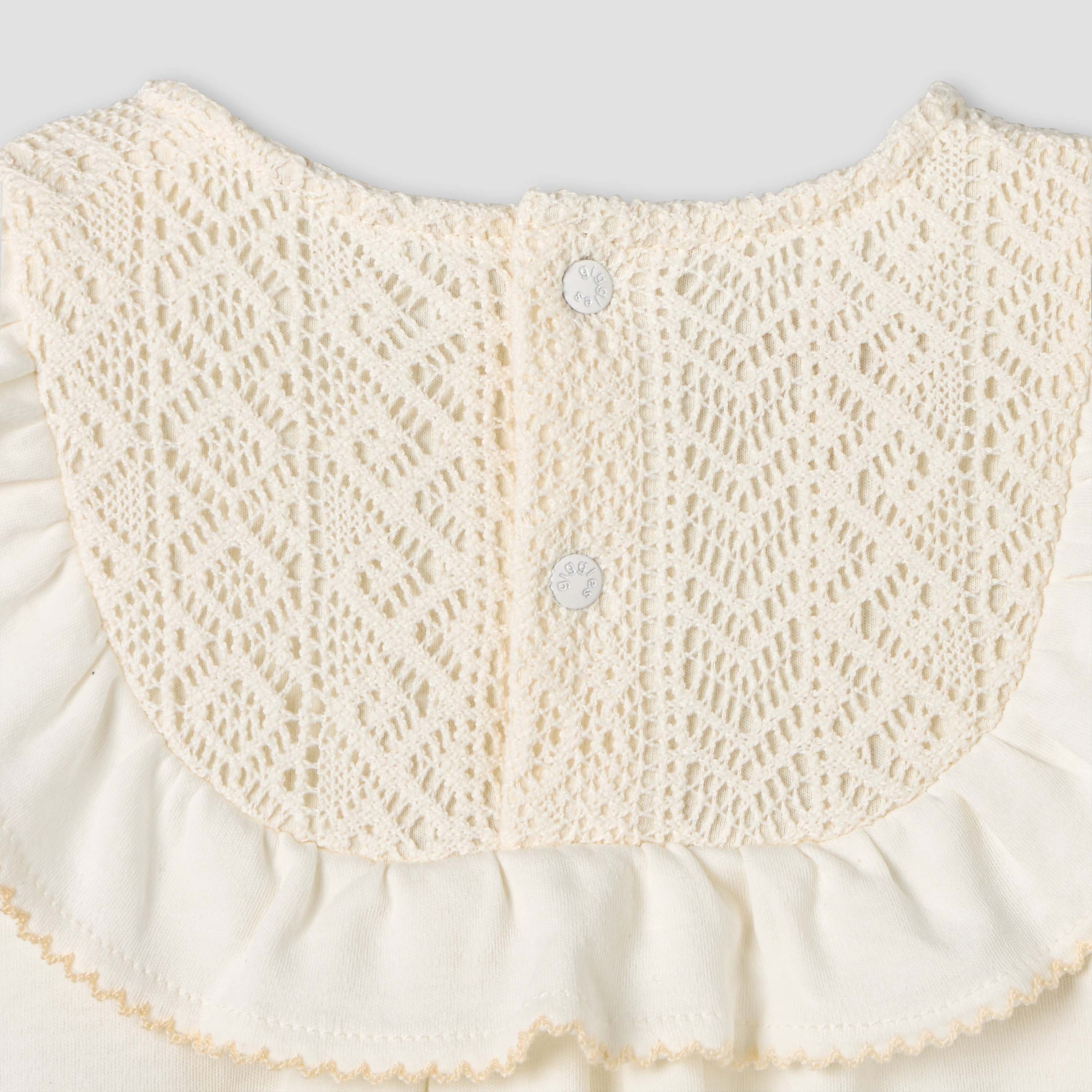 Giggles Round Neck Sleeveless A-line Dress with Embroidered Design