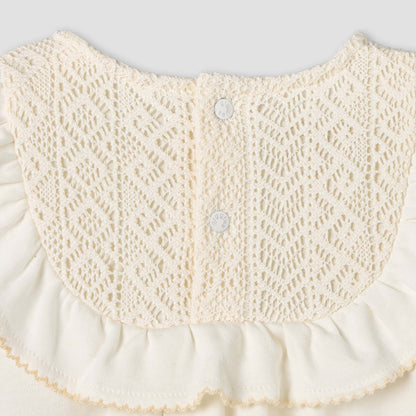 Giggles Round Neck Sleeveless A-line Dress with Embroidered Design