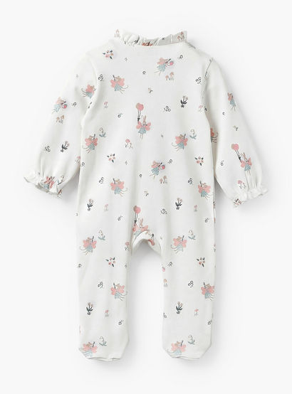Juniors Ruffle Collar Long Sleeves Sleepsuit with Print-baby-girls-clothing-nightwear-sleepsuits-image-2
