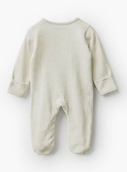 Juniors Crew Neck Long Sleeves Sleepsuit with Applique Bunny Design-baby-girls-clothing-nightwear-sleepsuits-image-2