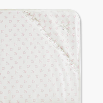 Giggles Printed Receiving Blanket with Bow and Ruffle Detail