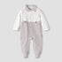Giggles Cotton Collared Long Sleeves Sleepsuit with Snap Button Closure - Brown / 9-12 mths