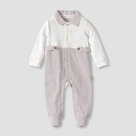Giggles Cotton Collared Long Sleeves Sleepsuit with Snap Button Closure-undefined-image-1