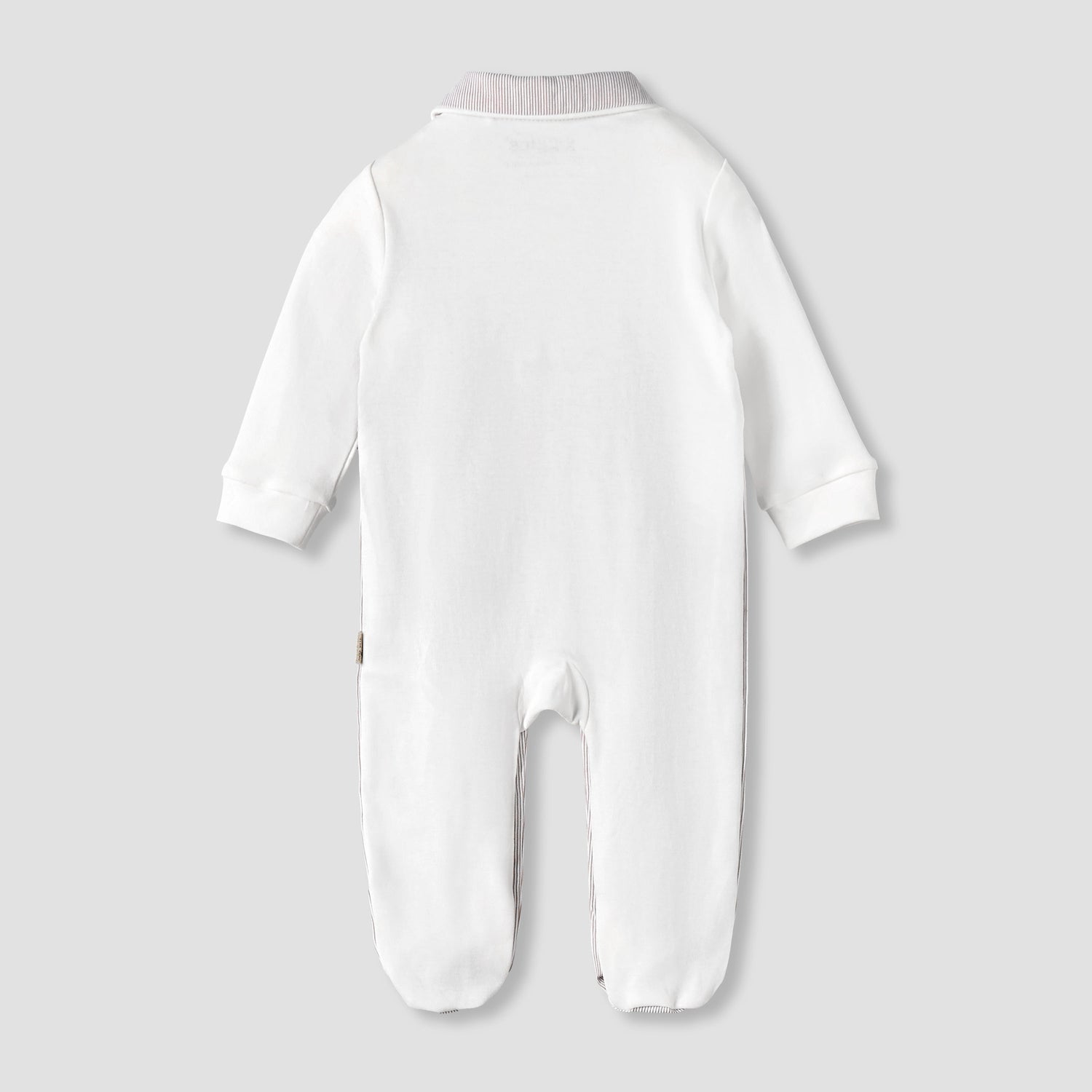 Giggles Cotton Collared Long Sleeves Sleepsuit with Snap Button Closure