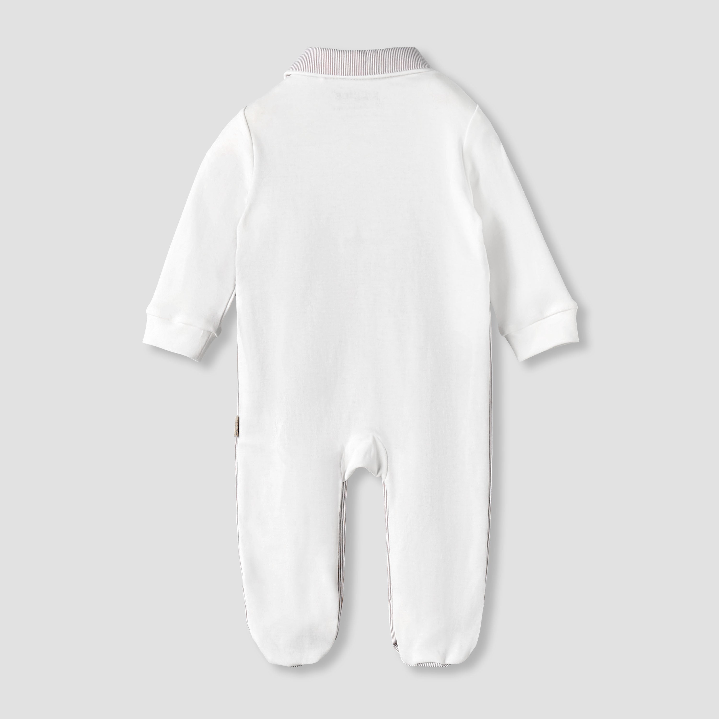 Giggles Cotton Collared Long Sleeves Sleepsuit with Snap Button Closure