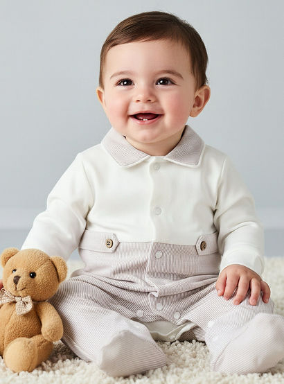 Giggles Cotton Collared Long Sleeves Sleepsuit with Snap Button Closure-baby-boys-clothing-nightwear-sleepsuits-image-1