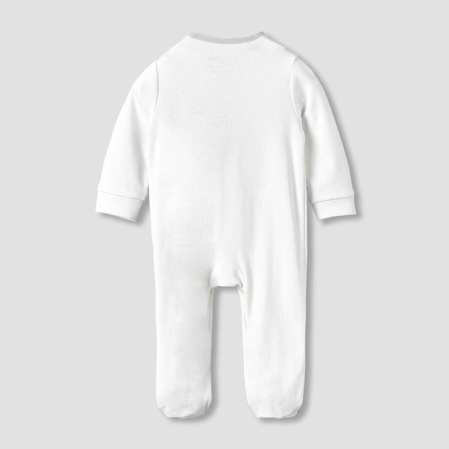 Giggles Cotton Round Neck Long Sleeves Sleepsuit with Snap Button Closure