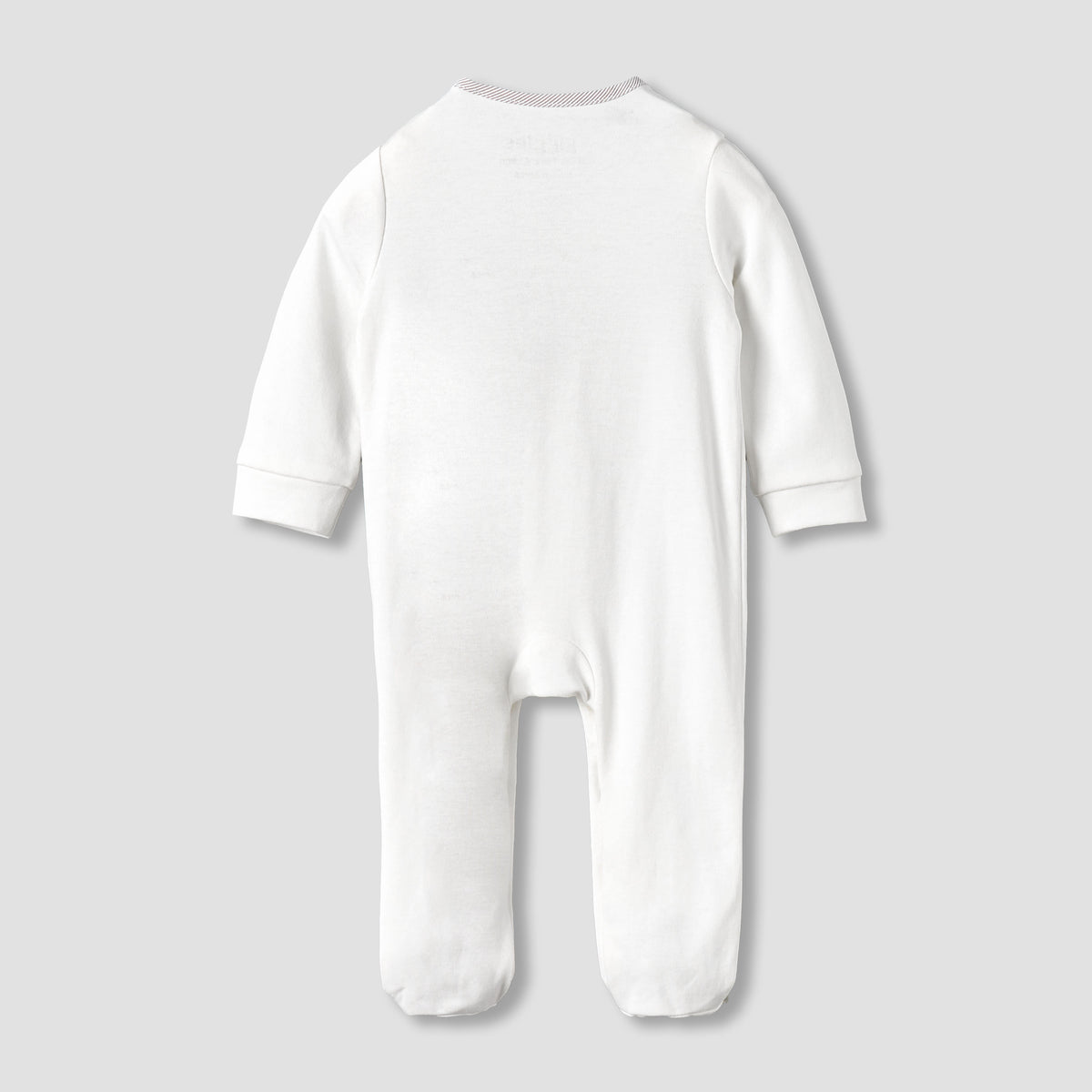 Giggles Cotton Round Neck Long Sleeves Sleepsuit with Snap Button Closure