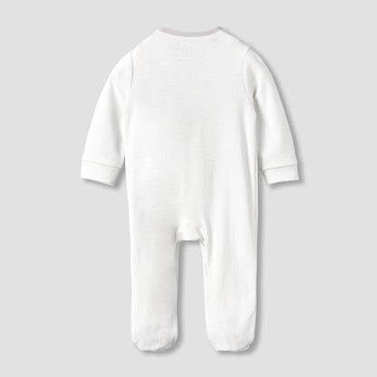 Giggles Cotton Round Neck Long Sleeves Sleepsuit with Snap Button Closure
