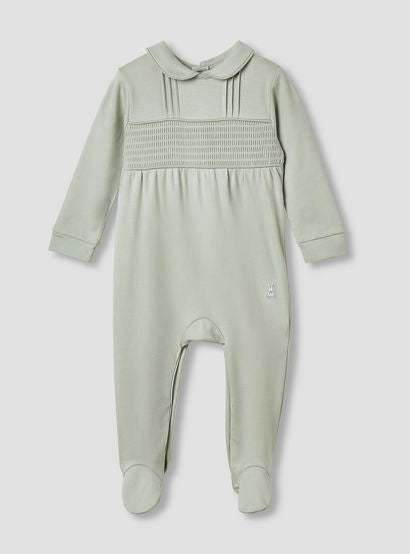 Giggles Pintuck Closed Feet Sleepsuit with Long Sleeves-baby-boys-clothing-nightwear-sleepsuits-image-1