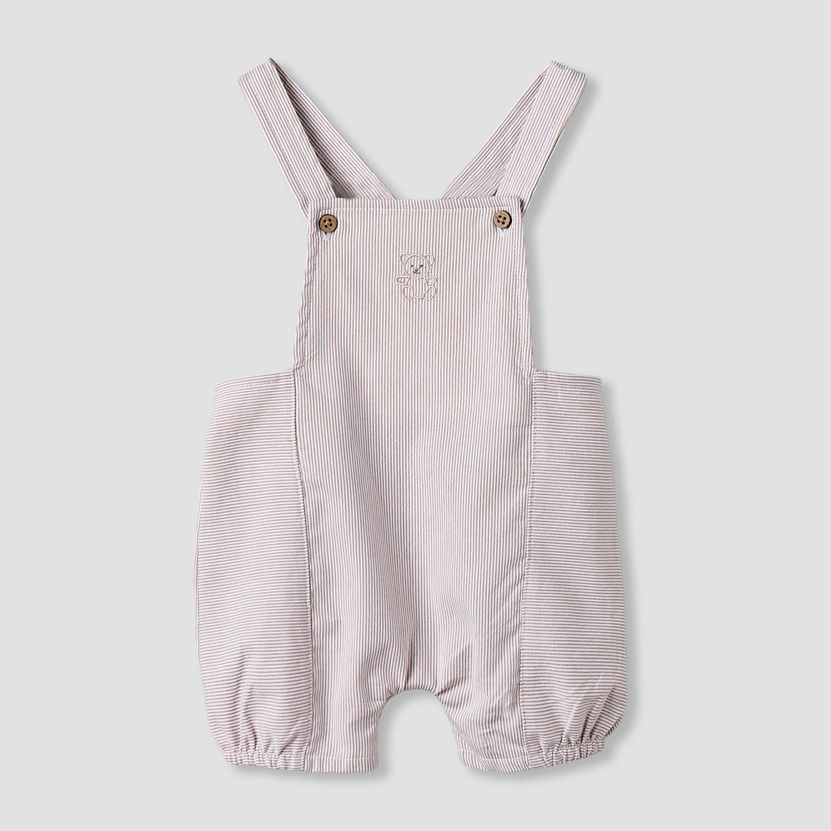 Giggles Round Neck Short Sleeve T-shirt and Dungaree Set with Snap Button Closure