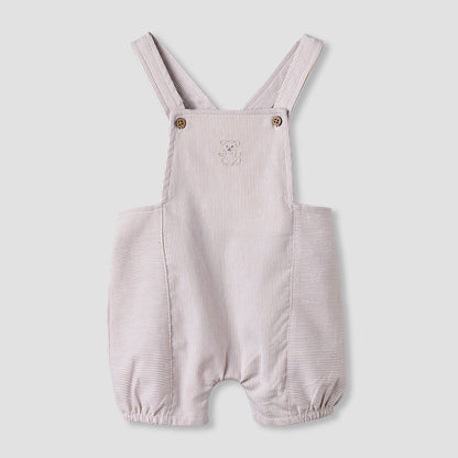 Giggles Round Neck Short Sleeve T-shirt and Dungaree Set with Snap Button Closure