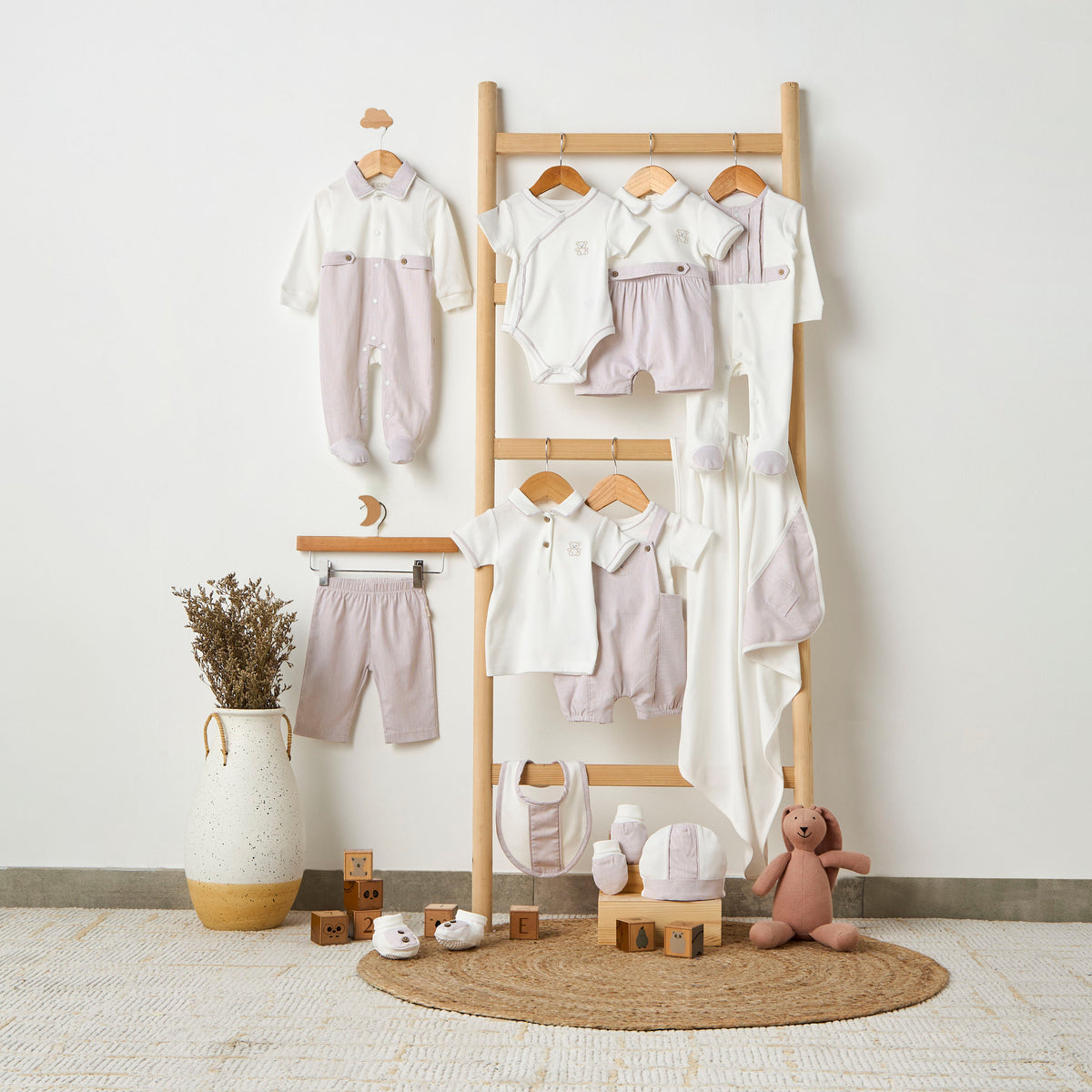 Giggles Round Neck Short Sleeve T-shirt and Dungaree Set with Snap Button Closure