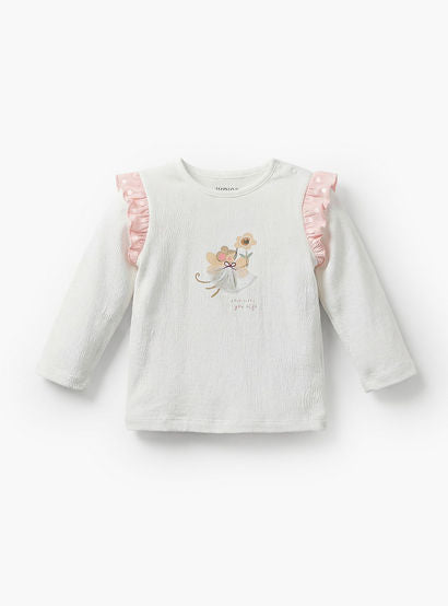 Juniors Cotton Round Neck Long Sleeves Pyjama Set with Graphic Print-baby-girls-clothing-nightwear-pyjamasets-image-3
