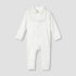 Giggles Pintuck Detail Collared Sleepsuit with Long Sleeves - White / 12-18 mths