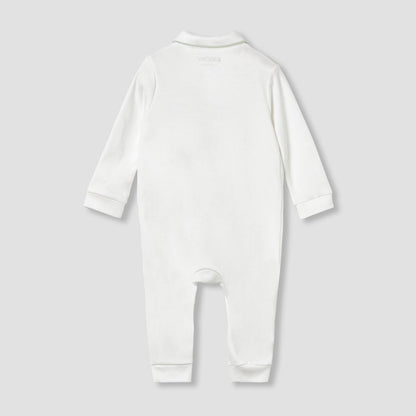 Giggles Pintuck Detail Collared Sleepsuit with Long Sleeves