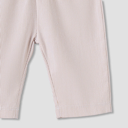 Giggles Cotton Collared Short Sleeves Pyjama Set with Striped Design