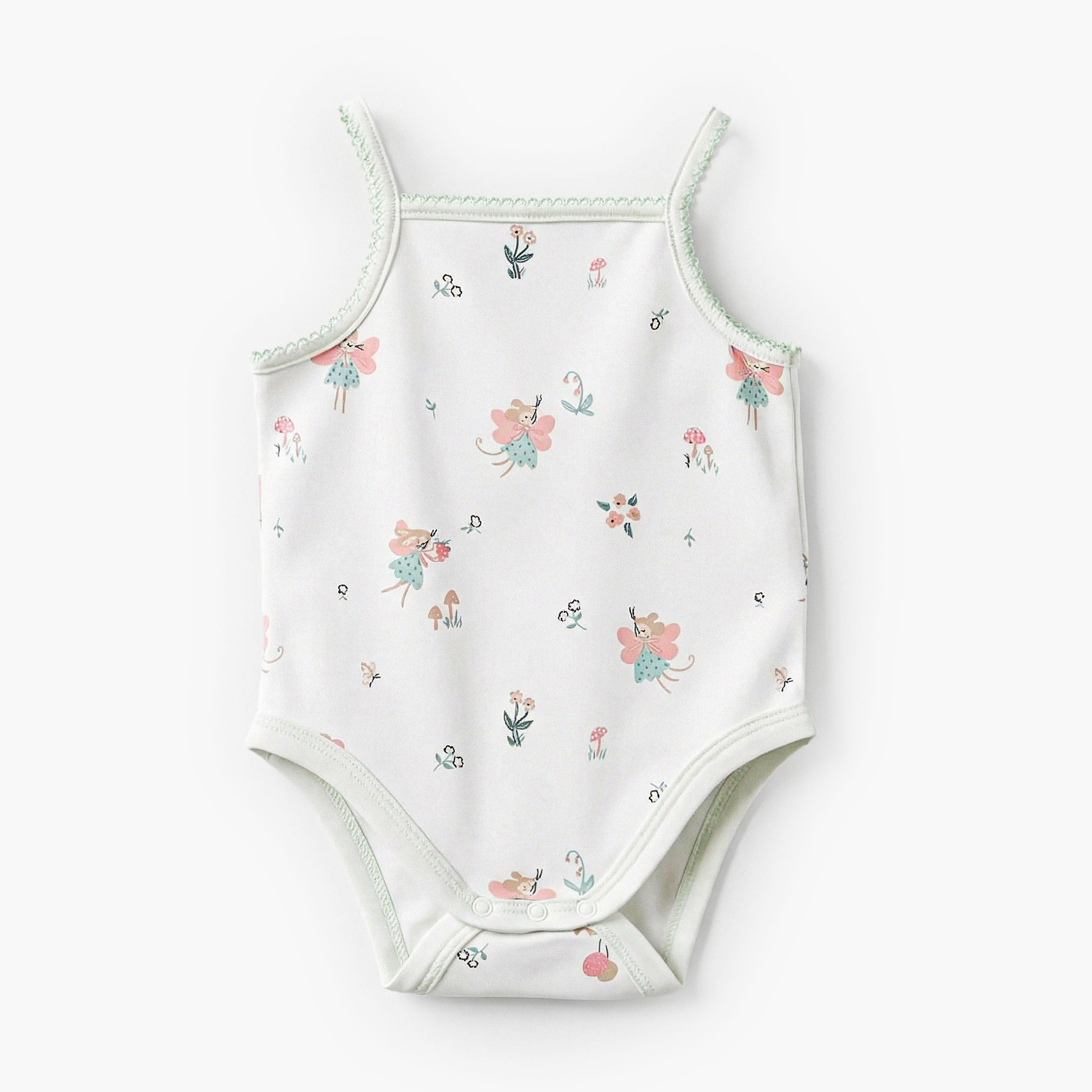 Pack of 2 Juniors Square Neck Strappy Bodysuit with Print