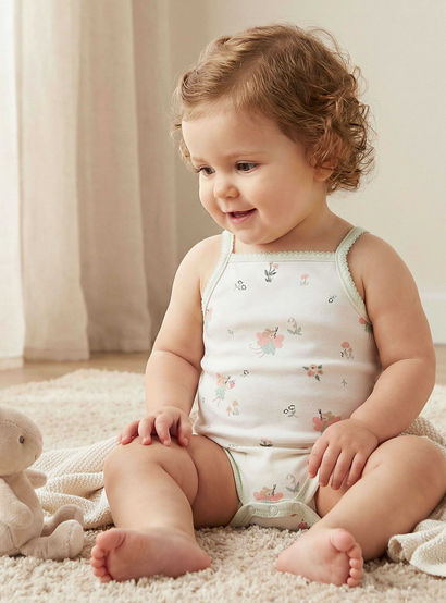 Pack of 2 Juniors Square Neck Strappy Bodysuit with Print-baby-girls-clothing-bodysuits-image-2