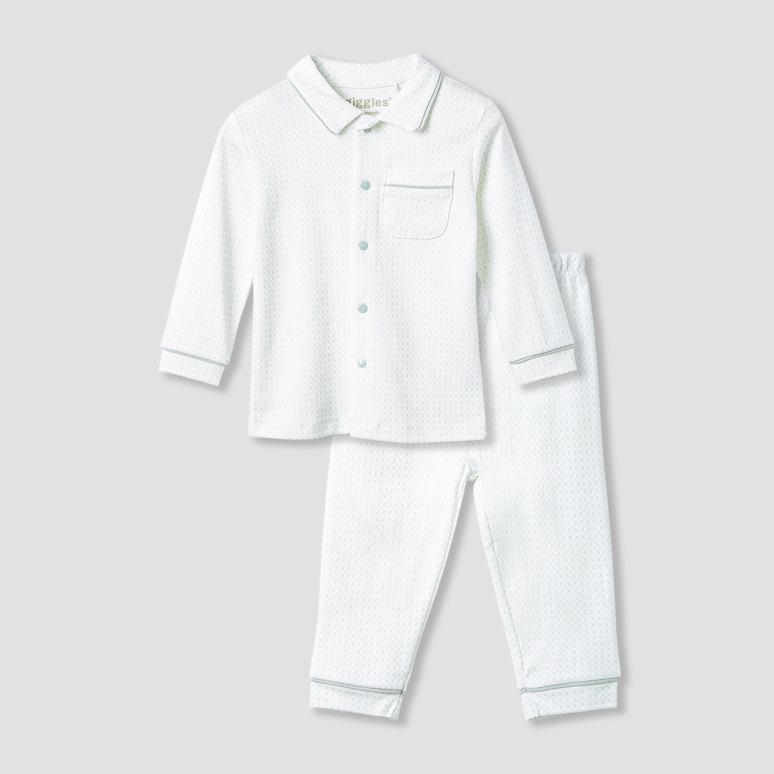 Giggles Printed T-shirt and Pyjama Set - Blue / 12-18 mths