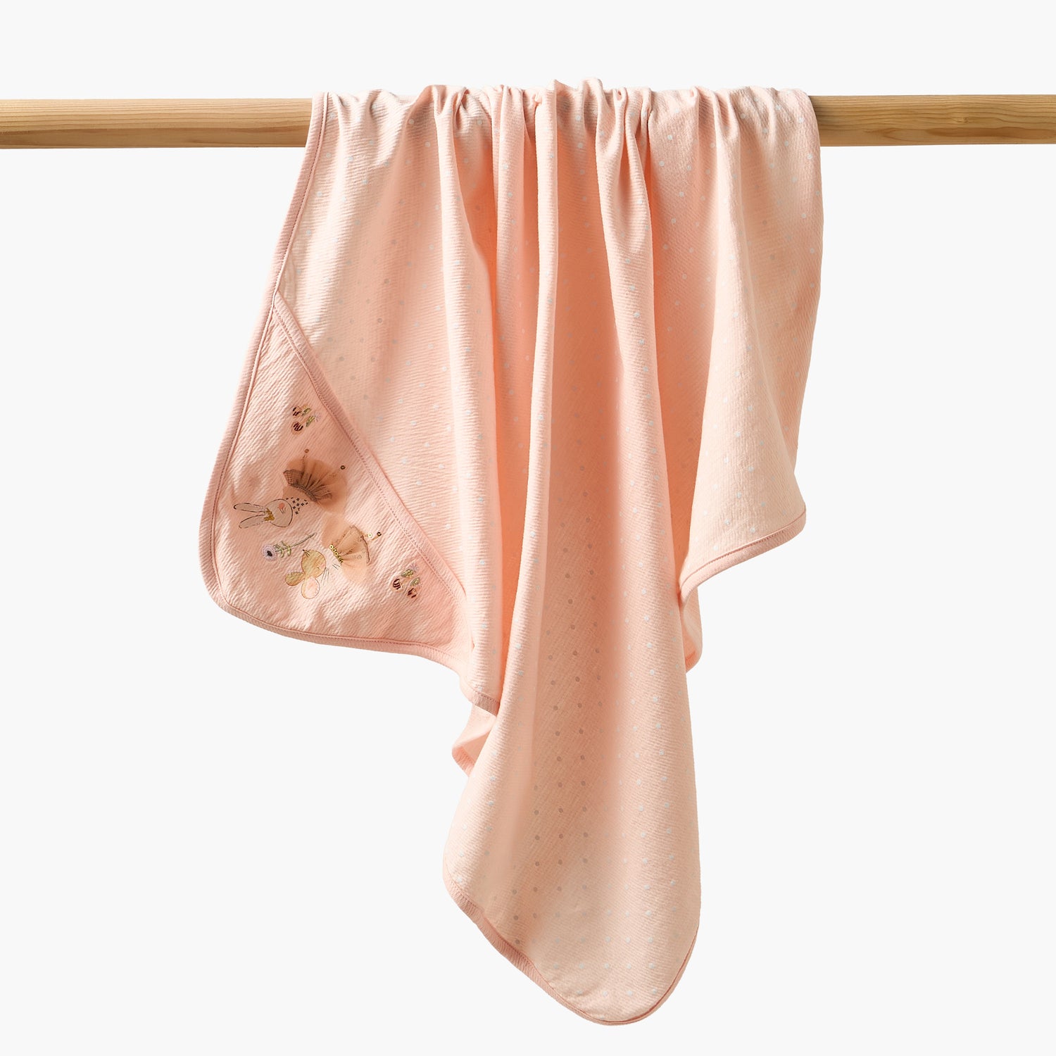 Juniors Receiving Blanket with Embroidered Design - Pink / 0-6 mths