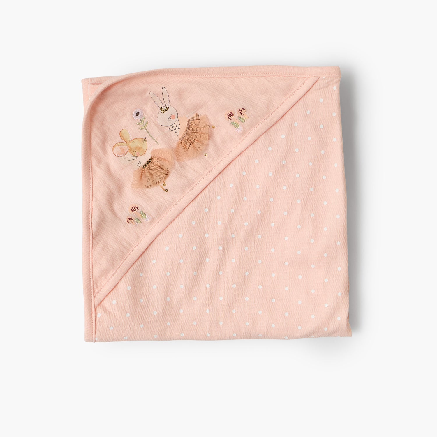 Juniors Receiving Blanket with Embroidered Design