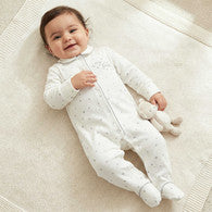 Giggles Cotton Collared Neck Long Sleeve Sleepsuit with Snap Button Closure-undefined-image-1