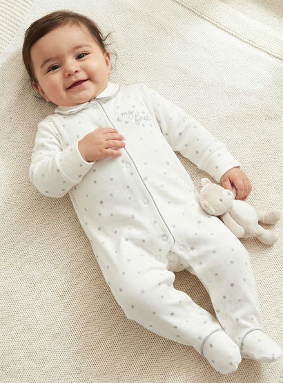 Giggles Cotton Collared Neck Long Sleeve Sleepsuit with Snap Button Closure-baby-girls-clothing-nightwear-sleepsuits-image-2