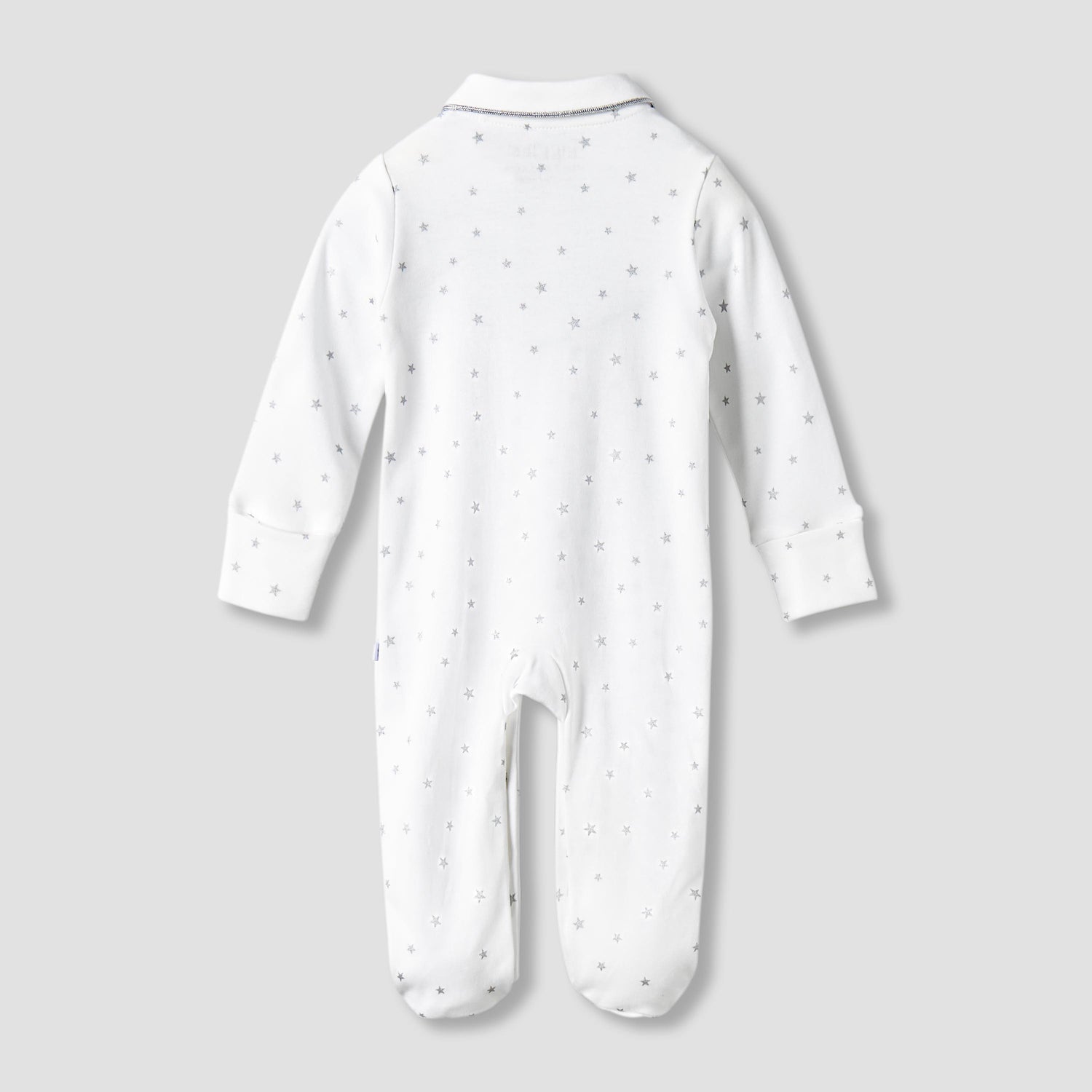 Giggles Cotton Collared Neck Long Sleeve Sleepsuit with Snap Button Closure