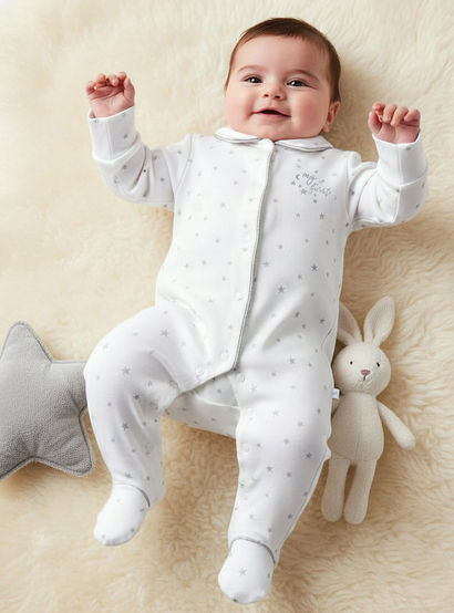 Giggles Cotton Collared Neck Long Sleeve Sleepsuit with Snap Button Closure-baby-girls-clothing-nightwear-sleepsuits-image-1
