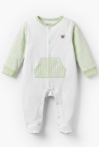 Juniors Round Neck Long Sleeves Sleepsuit with Stripes