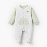 Juniors Round Neck Long Sleeves Sleepsuit with Stripes-undefined-image-1
