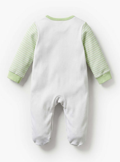 Juniors Round Neck Long Sleeves Sleepsuit with Stripes-baby-boys-clothing-nightwear-sleepsuits-image-2