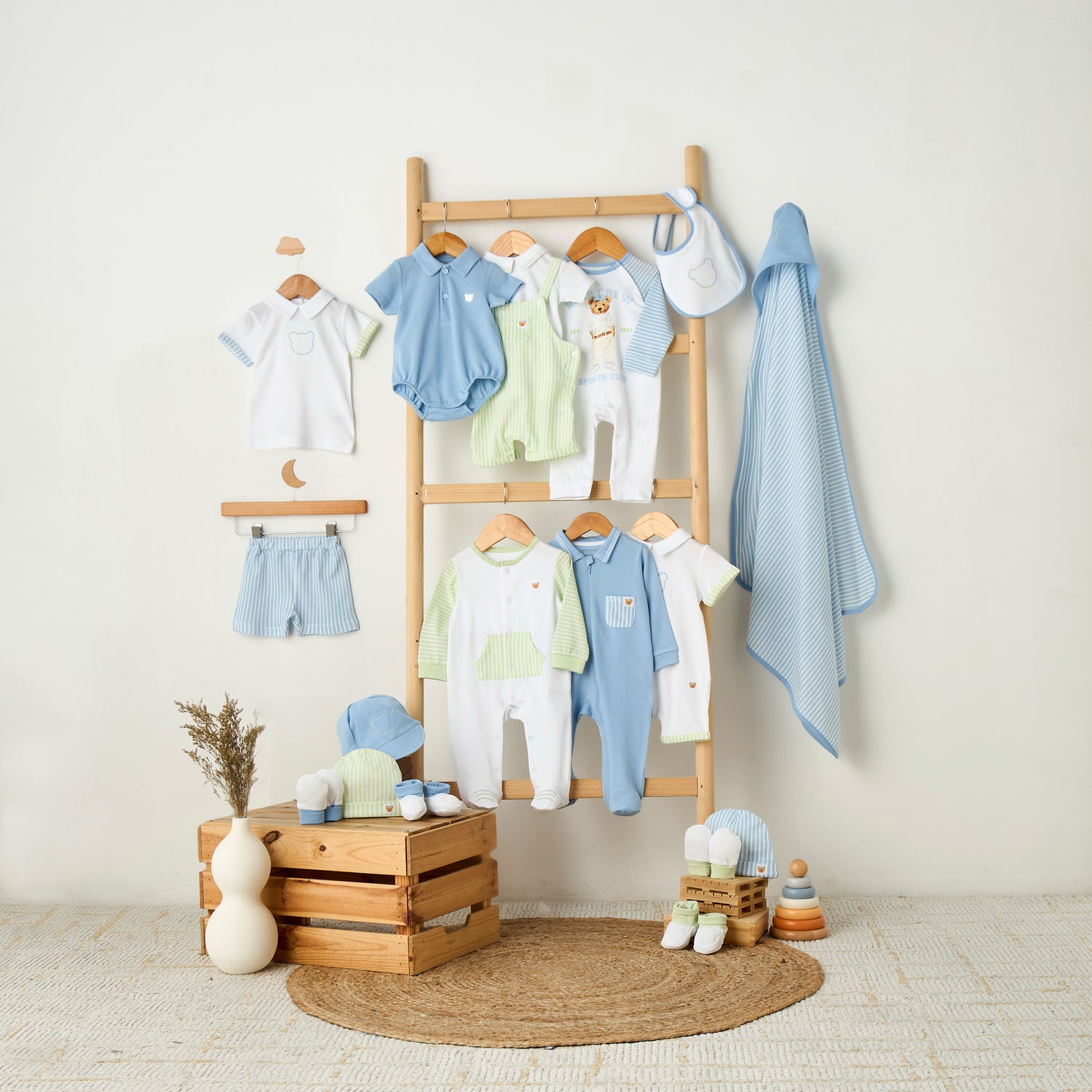 Juniors Round Neck Long Sleeves Sleepsuit with Stripes