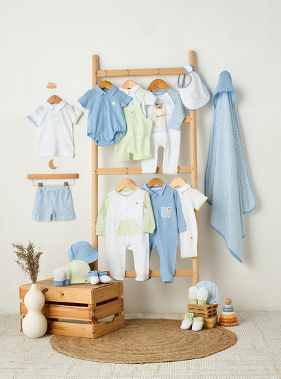 Juniors Round Neck Long Sleeves Sleepsuit with Stripes-baby-boys-clothing-nightwear-sleepsuits-image-5