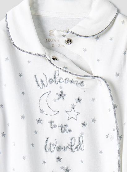 Giggles Cotton Collared Neck Long Sleeve Sleepsuit with Snap Button Closure-baby-girls-clothing-nightwear-sleepsuits-image-4