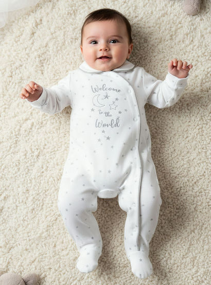 Giggles Cotton Collared Neck Long Sleeve Sleepsuit with Snap Button Closure-baby-girls-clothing-nightwear-sleepsuits-image-1