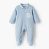 Juniors Cotton Collared Long Sleeves Sleepsuit with Pocket Detail - Blue / 9-12 mths