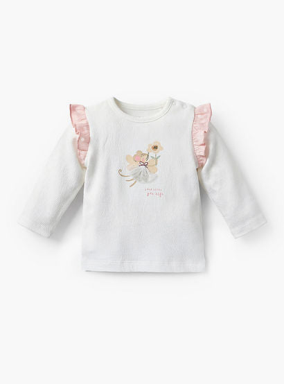 Giggles Cotton Collared Neck Long Sleeve Pyjama Set with Button Closure-baby-girls-image-2