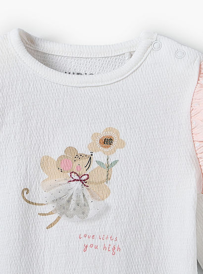 Giggles Cotton Collared Neck Long Sleeve Pyjama Set with Button Closure-baby-girls-image-4