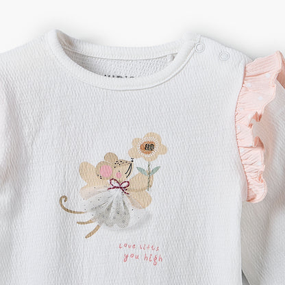 Giggles Cotton Collared Neck Long Sleeve Pyjama Set with Button Closure