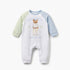 Juniors Cotton Round Neck Long Sleeves Sleepsuit with Bear Print - Multicolour / 12-18 mths