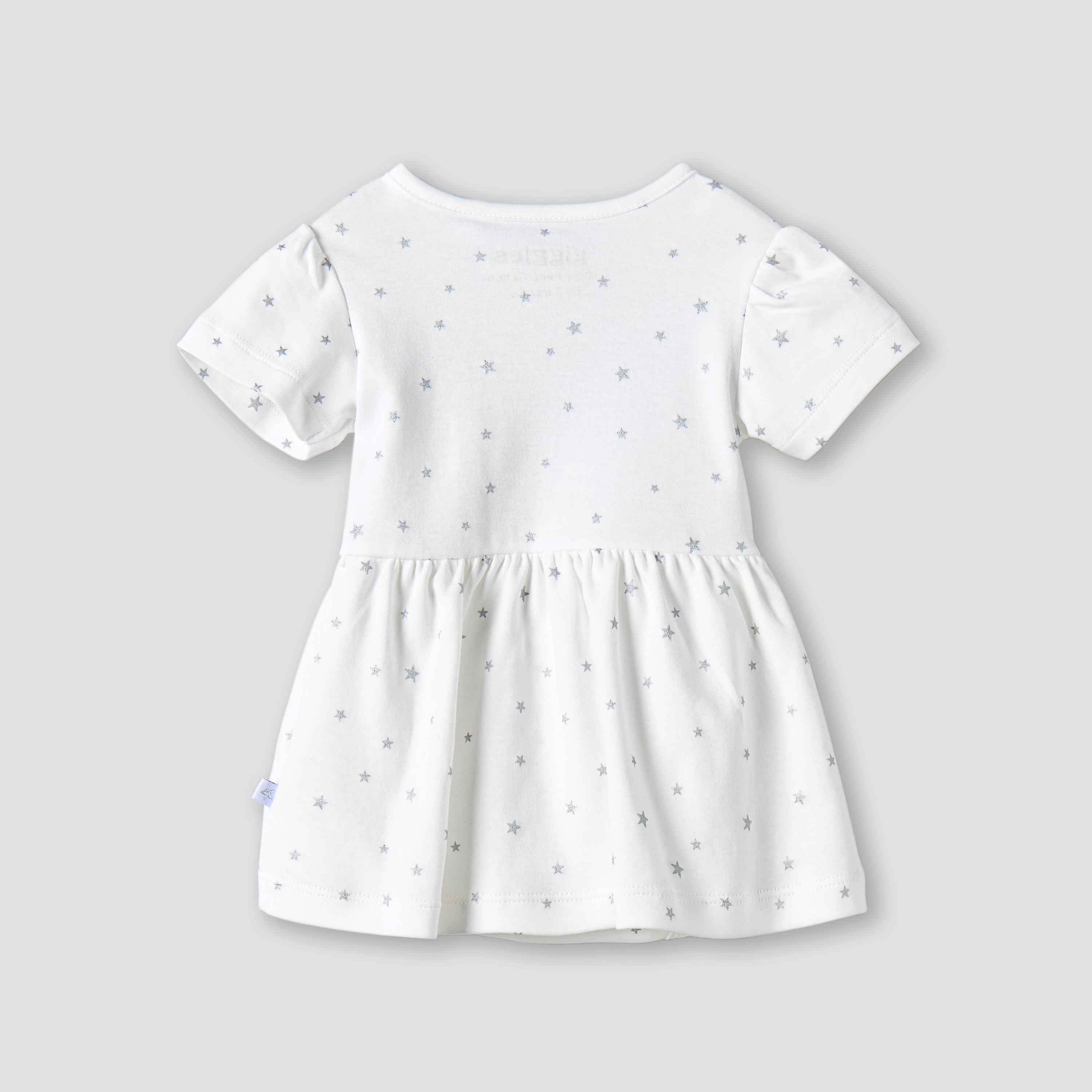 Giggles Round Neck Short Sleeve Dress with Snap Button Closure